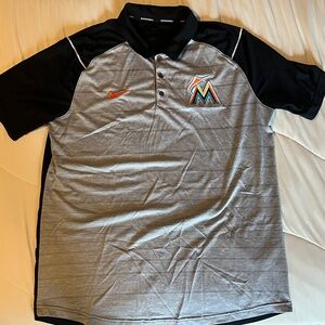 Nike Dri-FIT Miami Marlins Polo - Men's Large - Great Condition - Official Team